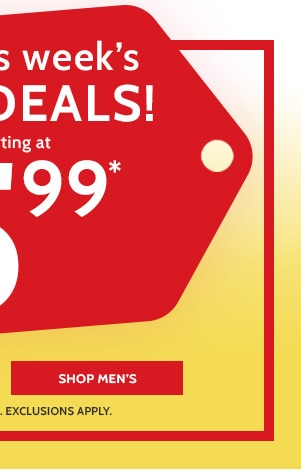 Shop this Week's wow Deals1 Starting at $5.99 - Shop Men's