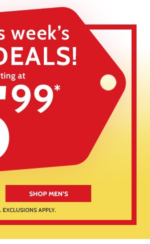 Shop this Week's wow Deals1 Starting at $5.99 - Shop Men's