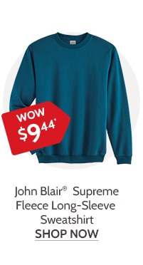 John Blair Supreme Fleece Long-Sleeve Sweatshirt - Shop Now