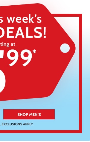 Shop this Week's wow Deals1 Starting at $5.99 - Shop Men's