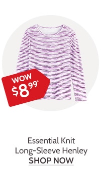 Essential Knit Long Sleeve Henley - Shop Now