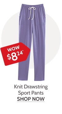 Knit Drawstring Spot Pants - Shop Now