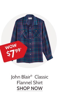 John Blair Classic Flannel Shirt - Shop Now