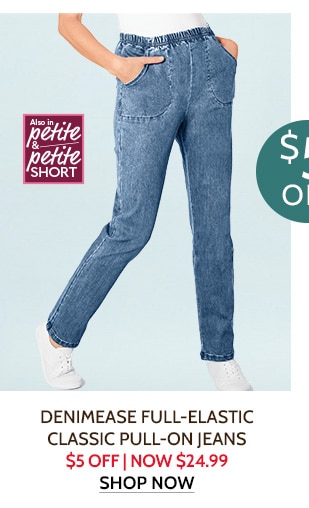 Denimease Full Elastic Classic Pull-On Jeans $5 Off now $24.99 - Shop Now