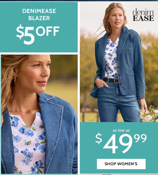 Denimease Blazer low as $49.99 - Shop Women's