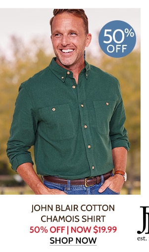 John blair Cotton Chamois Shirt 50% Off now $19.99 - Shop now