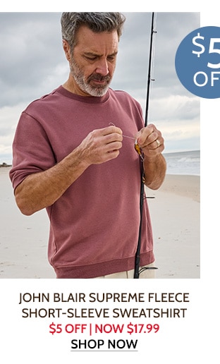John Blair Supreme Fleece Short-Sleeve Sweatshirt. $5 Off | Now $17.99 - Shop now