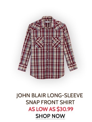 John Blair Log sleeve snap front shirt As low as $30.99 - Shop Now