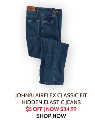 JohnBlairFlex Classic Hidden Elastic Jeans $5 Off | now $34,99 - Shop Now