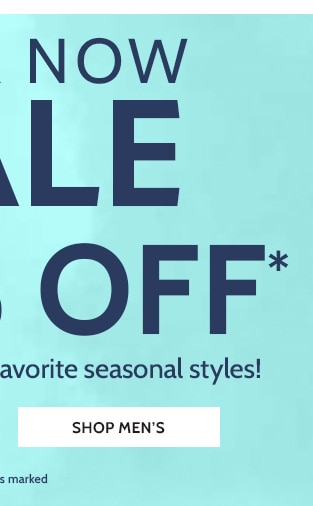 Wear Now Sale up to 60% off. Big discounts on your favorite styles! Shop Mens's