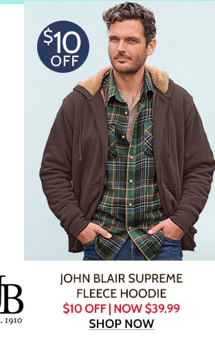John Blair Supreme Fleece Hoodie $10 Off | Now $39.99 Shop Now