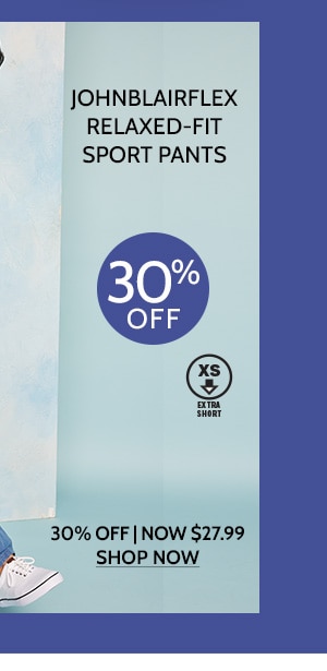 JohnBlairFlex Relaxed-Fit Sport Pants 30% Off| Now $27.99 - Shop Now