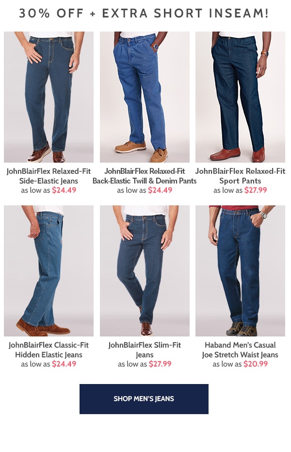 30% Off + Extra Short Insseam! Shop Men's Jeans