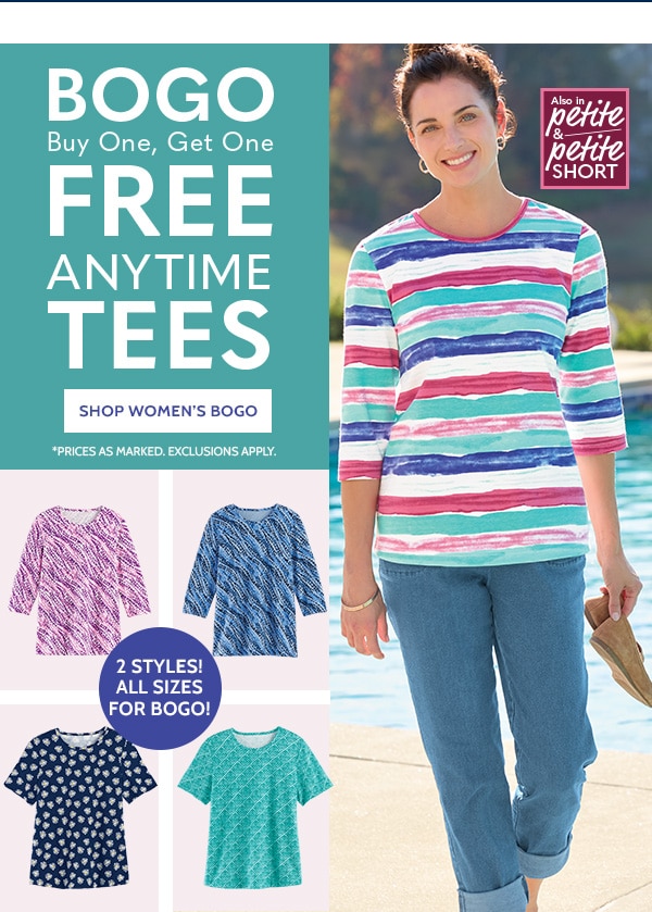 BOGO buy One, Get one Free Anytime Tees - Shop Women's BOGO