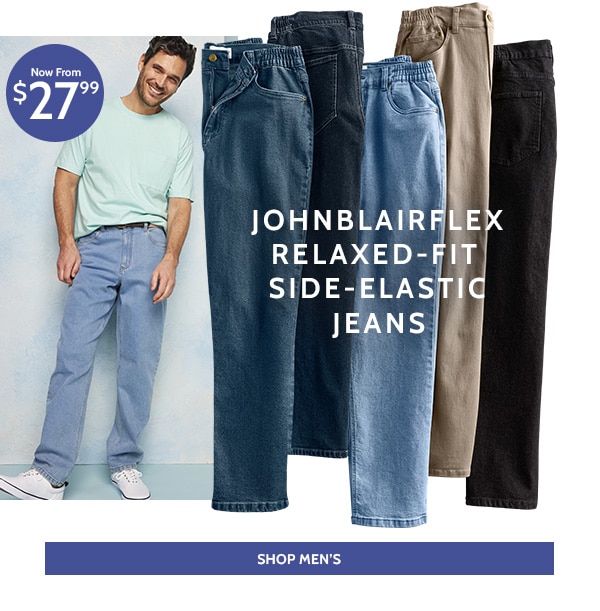 JohnblairFlex Relaxed-Fit Side Elastic Jeans - Shop Men's