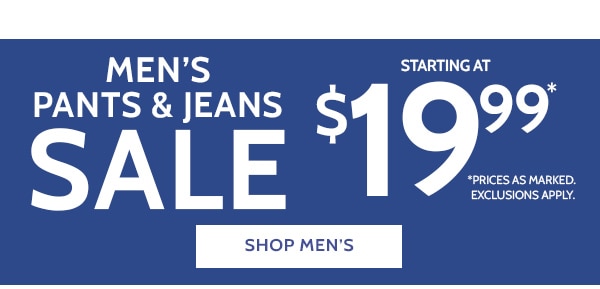 Men's Pants & Jeans Sale Starting at $19.99 - Shop Men's