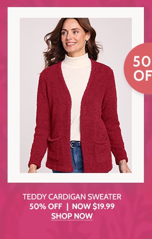 Teddy Cardigan Sweater 50% Off | Now $19.99 - Shop Now