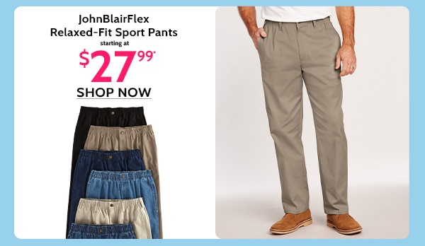 JohnBlairFlex Relaxed-Fit Sport Pants
